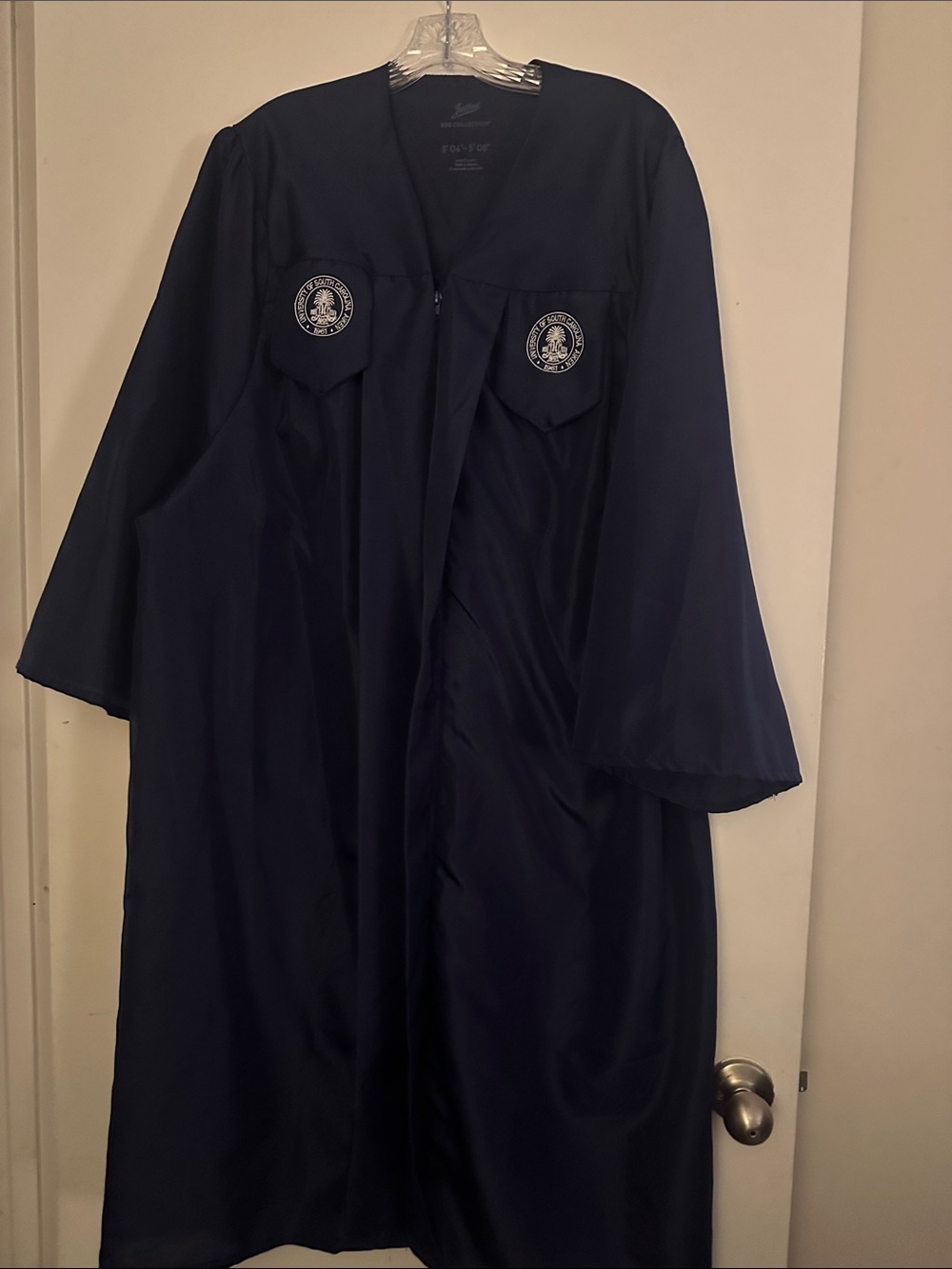 USC Aiken Navy Academic-Style Robe with Emblem Details